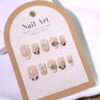 JL0688-Salon-Quality French Ombre Nails Without the Chair Time: Short & Sweet 3D Floral Magic (Reusable & Waterproof)
