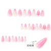 JP3875-Bloom Effortlessly: Spring-Ready Pink Short Nails with 3D Flowers (Reusable & Waterproof!)