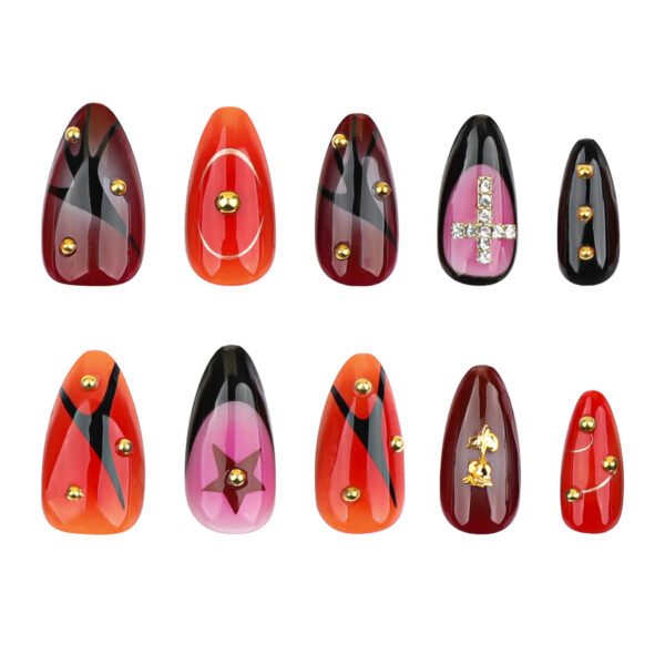 O1CN01c2vWjh2NGHvVqzwQ8_!!4234819935-0-cib JP3563-Badass French Tip Almond Press Ons: Edgy 3D Roses, Gems & Cross Charms Rebellious Salon-Grade Nails in Minutes - Reusable & Waterproof