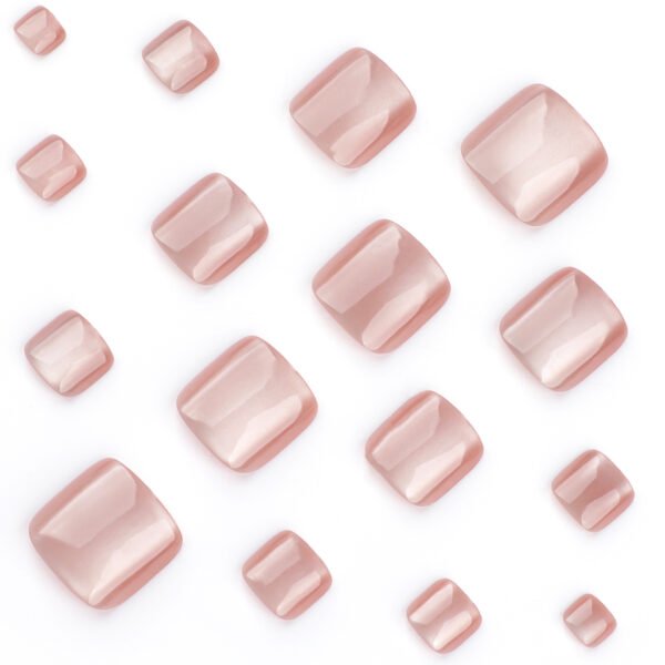 JP3698-Sunbeam Toe Gliders: Reusable Cat-Eye Toenails | Waterproof Square Cut Flash