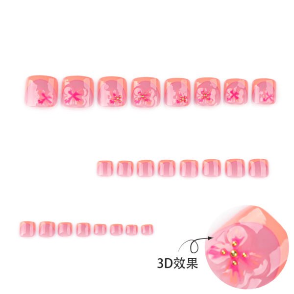 JP3813-Vibrant 3D Orange French Toenails: Salon-Grade Summer Pedicure in 5 Minutes​​  ​​Ditch Salon Chair Struggles​