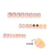 JP3656-Zebra French Press-On Nails | Reusable Animal Print Square Tips (Mid-Length)