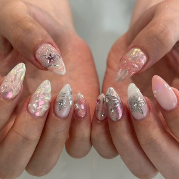 O1CN01d9Njnf2NGHydYQVNq_!!4234819935-0-cib JP3847-⚡️ Rebel Galaxy Nails: Edgy 3D Star & Bow French Tips Press Ons - Waterproof & Salon-Crushing (Reusable 10x) 🖤 Slay Like Rihanna's Nail Artist: Lightning-Fast Punk Glam for Concerts, Dates & Power Meetings
