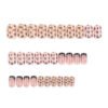 GN041-Autumn Chic French Leopard Press-Ons: 30-Piece Reusable Set with Rhinestones & Waterproof Wear