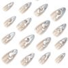JP3427-French Almond Liquid Silver Press Ons | 3D Chrome Gel Drip & Crystal Fake Nails | Salon Alternative​
