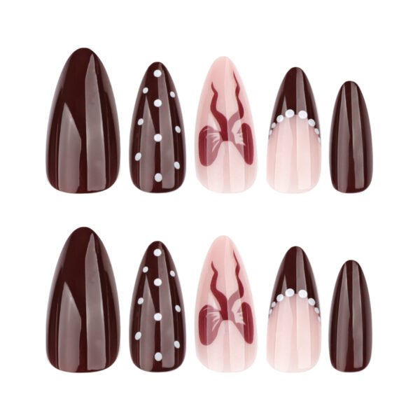 O1CN01fi27ua2NGHwlFUAkU_!!4234819935-0-cib JP3741-Pearl Mermaid Ballet Press-Ons: Luxe Short Almond French Nails with Bows | Reusable & Waterproof
