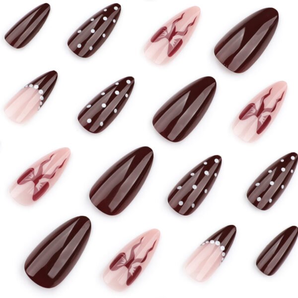 O1CN01frBRCK2NGHwkIkFXY_!!4234819935-0-cib JP3741-Pearl Mermaid Ballet Press-Ons: Luxe Short Almond French Nails with Bows | Reusable & Waterproof