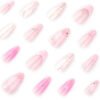 JP3844-Effortless French Almond Press-On Nails | 3D Water Waves & Ombré Tips | Reusable Salon Dupe ​​French Nails Reimagined: Salon Artistry Without the Chair Time​