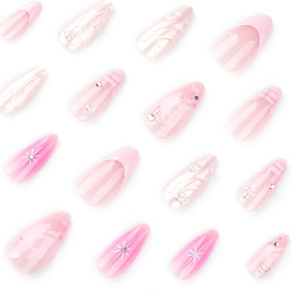 O1CN01g3AYLH2NGHxv6ZwAs_!!4234819935-0-cib JP3844-Effortless French Almond Press-On Nails | 3D Water Waves & Ombré Tips | Reusable Salon Dupe French Nails Reimagined: Salon Artistry Without the Chair Time