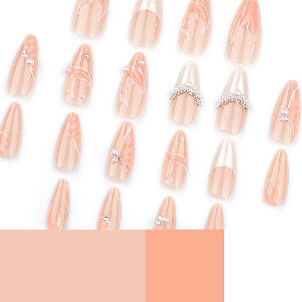 O1CN01gAQuRN2NGHuJNNcPc_!!4234819935-0-cib JP3433-Mermaid Dream 3D French Almond Press-On Nails Short Mermaid Tail Nails with Pearl & Diamonds – Salon-Quality 3D Art Without Salon Prices