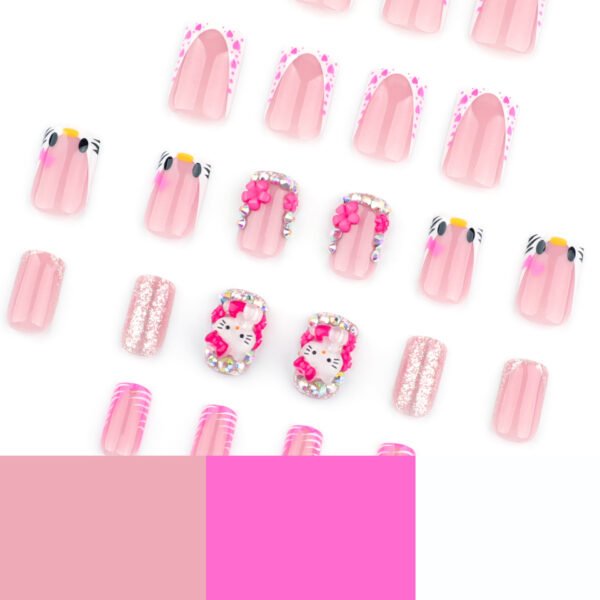 O1CN01gi6Tjq2NGHw12P5dM_!!4234819935-0-cib JP3659-Your Daily Dose of Kawaii: Reusable Cat & Heart French Tips ✨ (Nude Pink, Short Square)