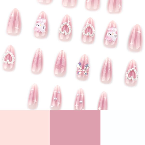 O1CN01gpIeNZ2NGHz8Xgy9J_!!4234819935-0-cib JP4006-Blushing Almond Dreams: J-Beauty French Press-Ons with Bows & Hearts Cruelty-Free • Waterproof • Hypoallergenic