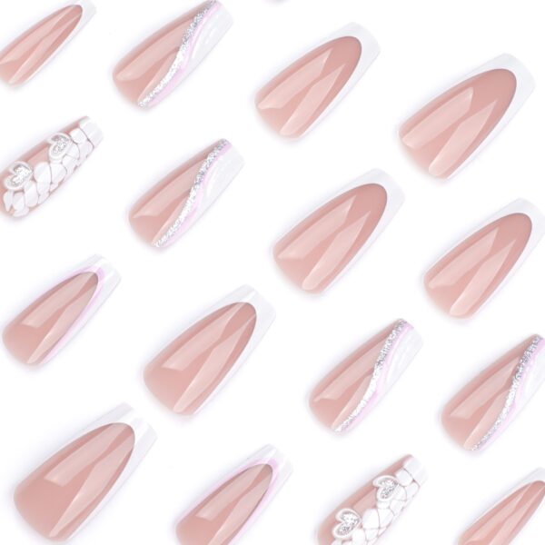 O1CN01gyszvH2NGHvxr9xqQ_!!4234819935-0-cib JP3686-Minimalist Edge French Tips: Reusable Snake Print Nails ✨ (Salon Chic, Zero Damage)