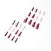 JP1454-Slay the French Tip Game: Plum & Glitter Reusable Almond False Nails | Effortless Salon Glam