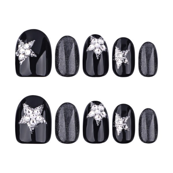O1CN01hsOOUd2NGHvncQoQa_!!4234819935-0-cib GN054-French reusable press on nails with star glitter, black cat eye short round – chic removable waterproof salon‑quality set
