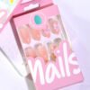 JL0684-Blushed Almond Press On Nails | Weightless 3D Blossom French Tips Reusable Short Almond Perfection – Waterproof & Salon-Grade