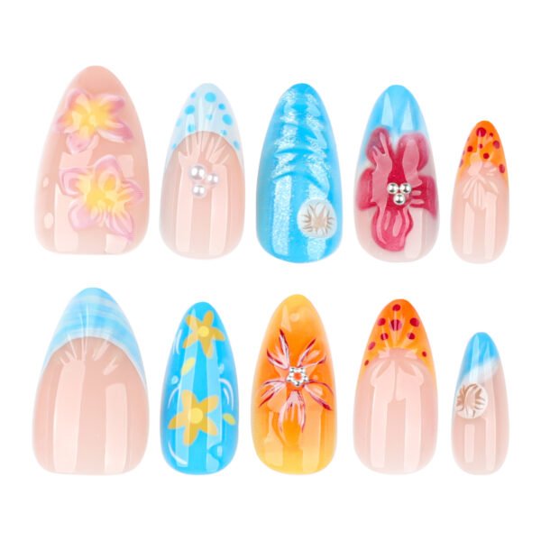 O1CN01i1linj2NGHyrcPcth_!!4234819935-0-cib JP3900-French Almond Tropical Escape Nails | 3D Hibiscus & Palm Press Ons | Waterproof Vacation-Ready Salon Alternative Subtitle: Your Beachside Bungalow Manicure – Minus the Airfare