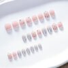 JL0683-Instantly Polished: Short Square Polka Dot & Cat Eye Nails with Glitter Bows (Reusable & Waterproof)