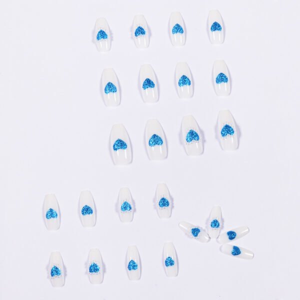 JP1056-✨ Ocean Pearl Ballet Press-Ons: Waterproof French Perfection with Sapphire Hearts​​  For Timeless Romantics, Busy Visionaries & Ballet Dreamers – Luxe Nails in 90 Seconds, Not 3 Hours