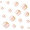 JP3812-Gilded French Toe Nails | 3D Gold Edge Luxury | Waterproof & Reusable ​​Step Into Liquid Gold: Salon-Grade Pedicures in 90 Seconds​