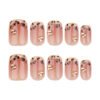 GN042-Maillard French Leopard Press-On Nails | 30-Piece Luxury Salon Alternative ​​Cocoa-Caramel Elegance Meets Wild Sophistication​