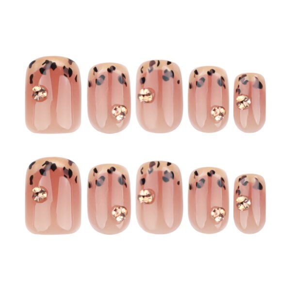 GN042-Maillard French Leopard Press-On Nails | 30-Piece Luxury Salon Alternative ​​Cocoa-Caramel Elegance Meets Wild Sophistication​