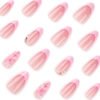 JP3925-Parisian Daydream Press-Ons: 3D Pearl Bloom French Almonds | Effortless Balletcore Luxury ​​Chained to Salon Chair Fluffiness? Escape in 8 Minutes.​