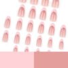 JP3390-Effortless Chic: Reusable Pink French Almond Nails w/ Subtle 3D Blossoms​​ (Salon Precision Meets Morning Rush Reality)