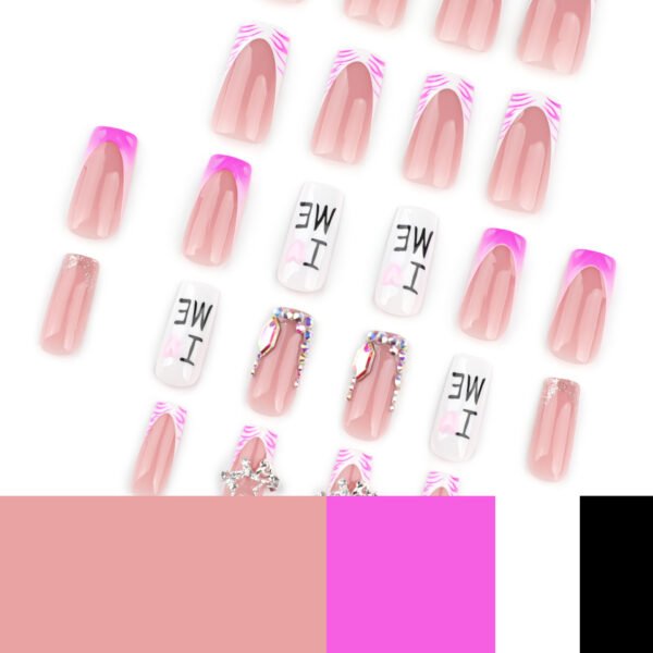 O1CN01k4Kzzu2NGHwA45eot_!!4234819935-0-cib JP3673-Your Galaxy of Glam: Reusable Water Wave & Star French Tips ✨ (Explosive Holographic Glitter + Pink Zebra!)