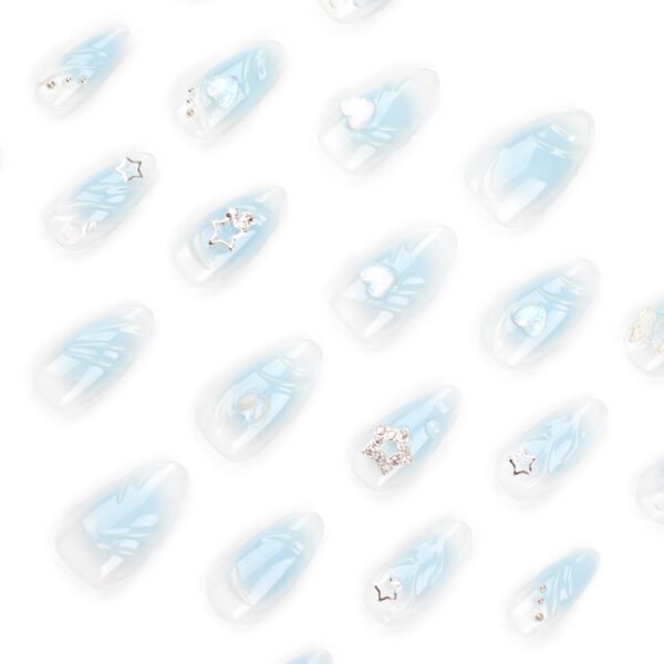 O1CN01k7z92C2NGHsEemcGM_!!4234819935-0-cib JP3335-Ocean Dream 3D French Almond Press-On Nails New Watercolor Blue Ombré with Floating Hearts & Stars – Salon-Quality 3D Art in Minutes