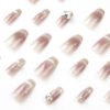 JP2651-✨ Ethereal Pink Moon Magic: Love-Infused Crystal Cat Eye French Tips