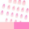 JP3946-Sweet French Press On Nails | Rose Pink Almond Shorties w/ Star Accents Reusable Salon Glam in 10 Seconds - Waterproof & Damage-Free