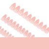 JP3617-✨ Effortless Fairycore: Rosé Buttercup Almond Press-Ons (3D Ice Diamond Bows ✨ Reusable & Waterproof)