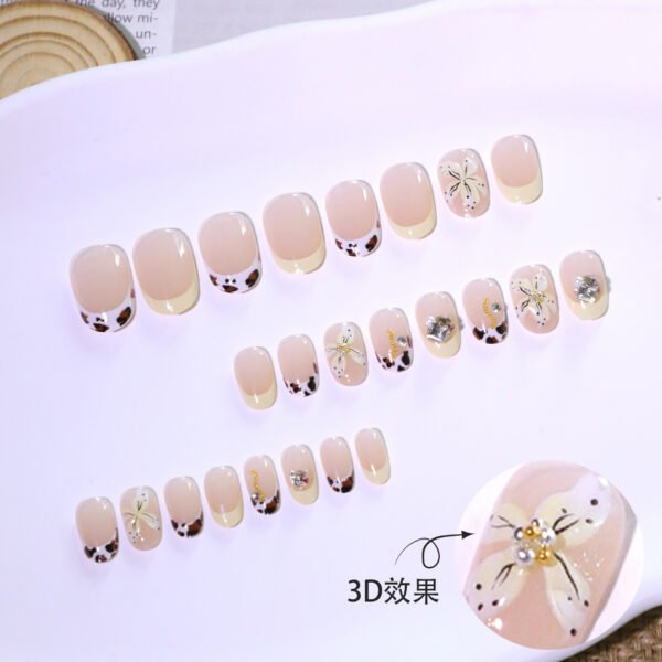 JL0668-Effortless 3D Floral French Press-On Nails: Reusable, Waterproof Salon Alternative ​​Salon Perfection Without the Salon Hassles​