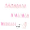 JP3844-Effortless French Almond Press-On Nails | 3D Water Waves & Ombré Tips | Reusable Salon Dupe ​​French Nails Reimagined: Salon Artistry Without the Chair Time​