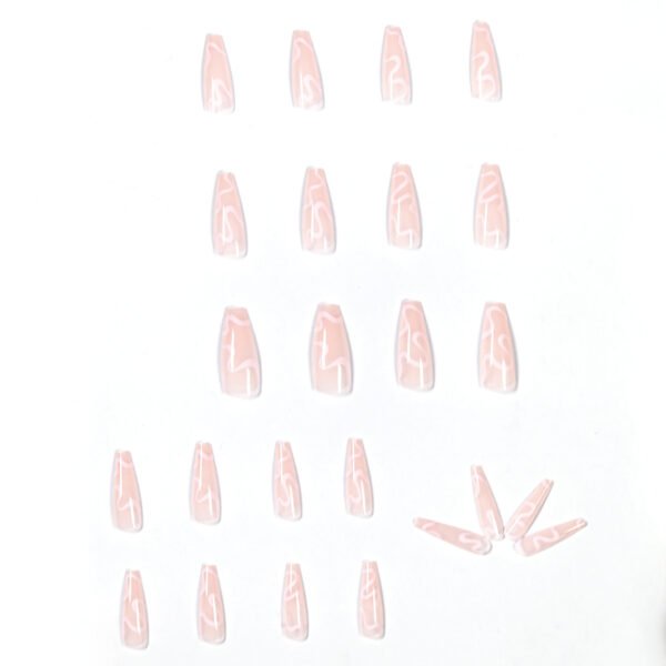 JP1083-🌸 Ballet Wave Pink Press-Ons: Minimalist French Perfection, Waterproof & Reusable​​ For Elegant Realists & Effortless Dreamers – Salon-Grade Waves in 90 Seconds
