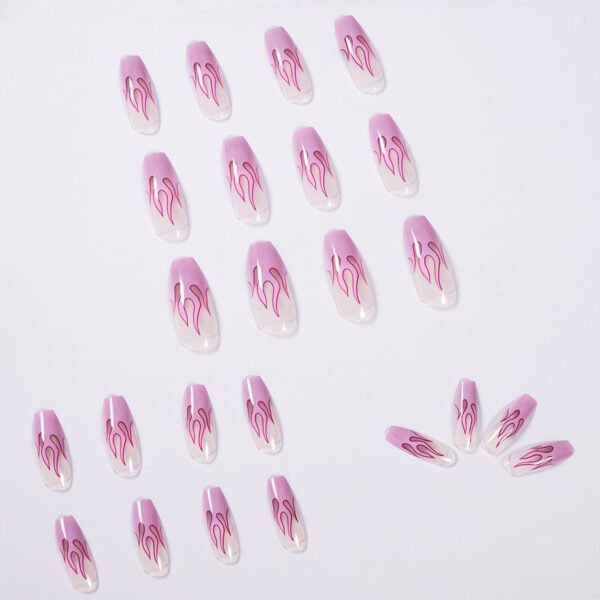 JP1008-💜 Lavender Flame Ballet Press-Ons: Waterproof French Artistry, Reusable & Bold​​ For Quiet Rebels & Daring Dreamers — Salon-Defying Flames in 90 Seconds