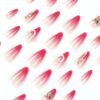 JP2414-🌹 Velvet Rouge French Almond Nails: Gold Roses, Pearl Hearts ✨ Reusable & Waterproof - Timeless Passion at Your Fingertips​​  (For Romantics Who Refuse to Choose Between Drama & Delicacy)