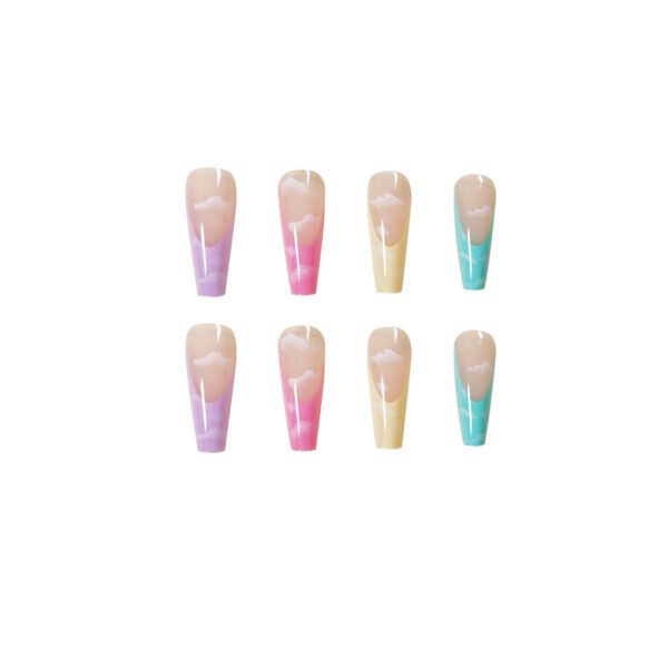 JP1123-Ultimate French Ballet Cloud Press-On Nails: Waterproof, Reusable & Rainbowed Perfection Unlock Effortless Elegance – Salon Results in 3 Minutes. Perfect for Dancers, Busy Queens & Dreamers