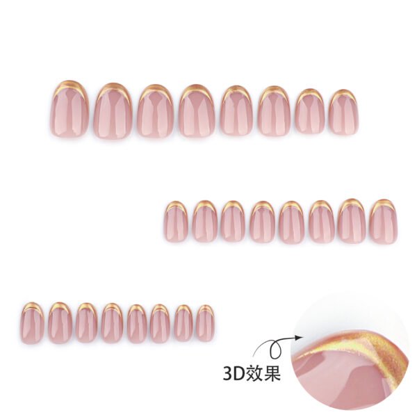 O1CN01mzExTE2NGHvTePn35_!!4234819935-0-cib JP3550-Effortless Luxury Press On Nails: Short Rounded French Tips with Gold Foil & Edges Nail Salon Elegance in 5 Minutes: Reusable, Waterproof & Damage-Free