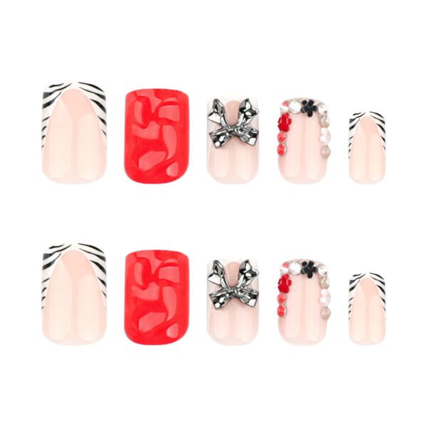 O1CN01n8rxub2NGHw11KYqM_!!4234819935-0-cib JP3653-Unapologetic Glam Press-Ons? Edgy French Zebra & Red Statement Nails (Waterproof & Reusable)