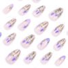 JP3760-✨ Blossom in Minutes: Effortless French Lavender Almond Nails ✨ (Reusable, Waterproof & Insta-Famous!)