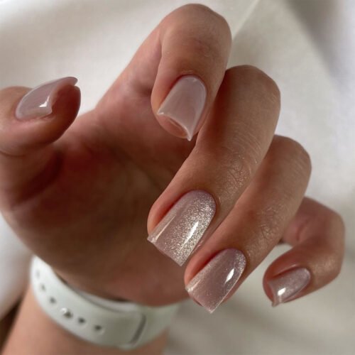 JP3547-✨ Pink Power Perfection: Minimalist Magic in Minutes! Square French Cat Eye Press-Ons
