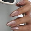 JP3727- French Almond Press On Nails | Sweet Pink Cat Eye Reusable Gel Nails | Salon Alternative​
