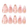 JP3860-French Almond Press On Nails | Easy Short Summer Nails with 3D Flowers | Reusable Gel Nails​