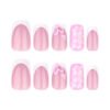 JP3772-Spring French Florals: Joyful Nails That Kiss Time & Worries Goodbye (Reusable + Waterproof) ​​Salon-Quality Bloom & Hearts, Minus the Salon Headaches​