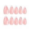 JP3029-✨ Effortless French Frost: Classic Almond Press-Ons with Silver Sparkle ✨ (Reusable & Waterproof!)