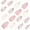 JP3689-Instant Diamond French Tips? Effortless Almond Nails with Hidden Hearts (Reusable & Waterproof)