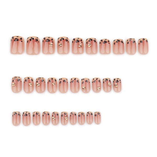 GN042-Maillard French Leopard Press-On Nails | 30-Piece Luxury Salon Alternative ​​Cocoa-Caramel Elegance Meets Wild Sophistication​
