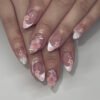 JP3860-French Almond Press On Nails | Easy Short Summer Nails with 3D Flowers | Reusable Gel Nails​